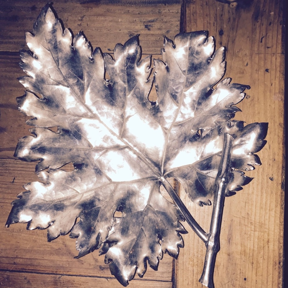 Silver Leaf Art Sculpture